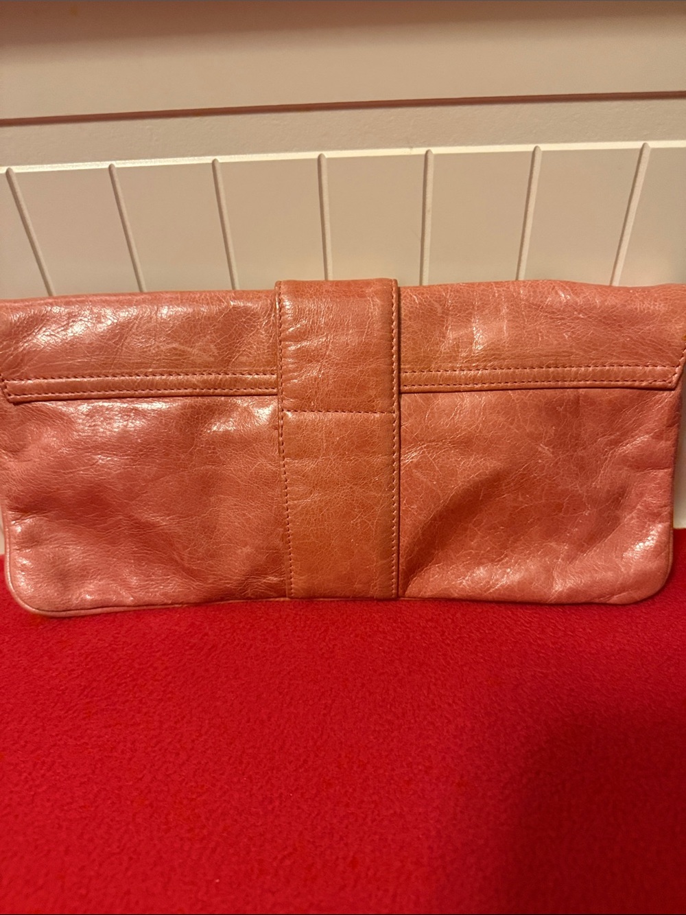 Vintage HOBO International Leather Buckle Clutch Wristlet Bag - Picture 3 of 10